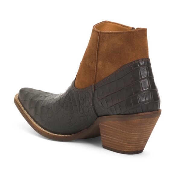 NEW DINGO Made In Mexico Leather Ricki Booties in brown for women 825 8m4 - Picture 3 of 5